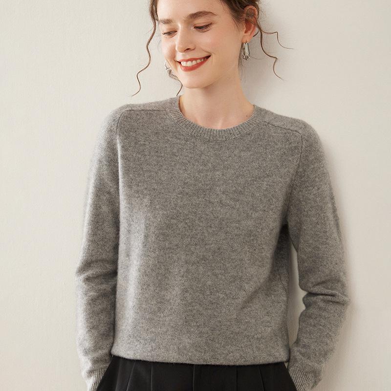 Women's Cashmere Saddle Shoulder Sweater - Thick Autumn/Winter Pullover