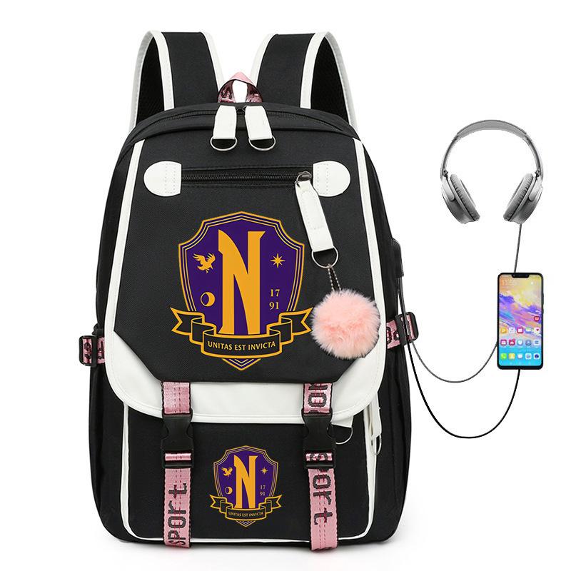 American Drama Adams Family Wednesday Wednesday Backpack Large Capacity Student Bag