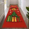 Weihnachtsmann Läuferteppich mit Geschenken Roter Weihnachtsteppich Festlicher Feiertagsflur Teppich Saisonale Winter Heimdekoration