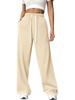 Women's High-Waist Wide-Leg Sports Pants - Casual, Loose Fit with Pockets