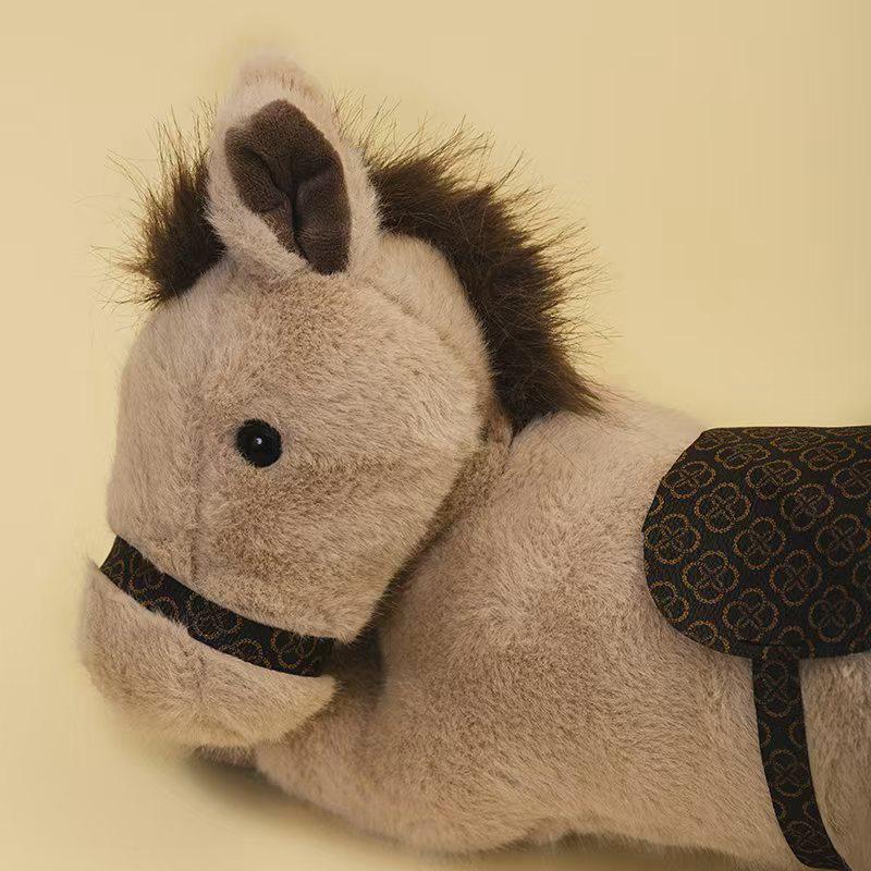 Lying Posture Style Horse Plush Toy Stuffed Animal Horse Toy Home Decor  Favor Farm Props Sofa Backrest Floor Flat