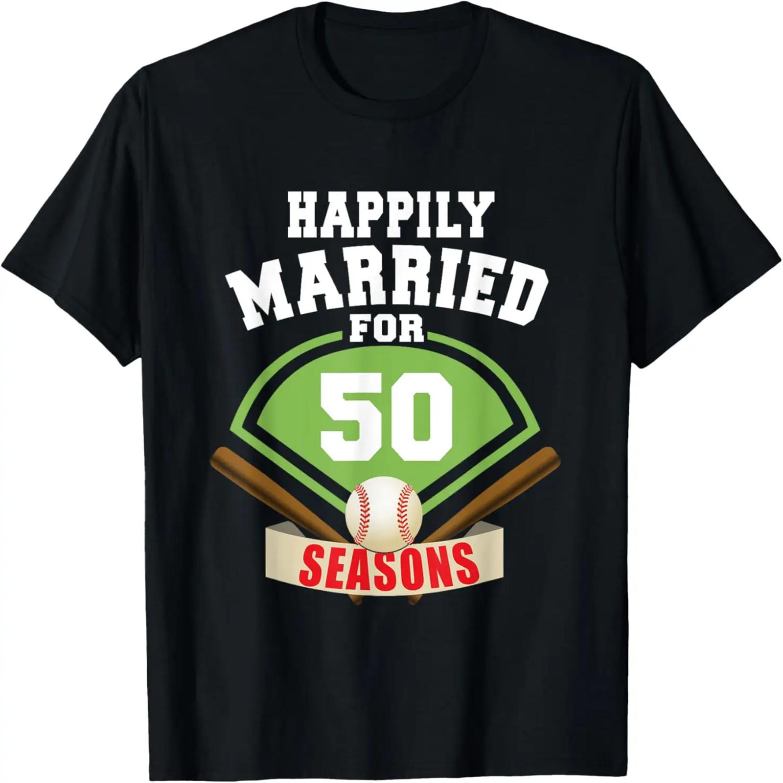 

50th Wedding Anniversary T-Shirt Baseball Couple Shirt T-Shirt XXXXXL різнокольоровий