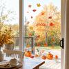 Thanksgiving Window Clings Static Cling Glass Stickers Removable Pumpkin Maple Leaf Party Holiday Decorations