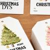 Customizable Name Labels 60 Pcs Christmas Tree Gift Tags with Hemp Rope, Watercolor Xmas Rope Included Winter Holiday Paper Tags, Merry Hanging