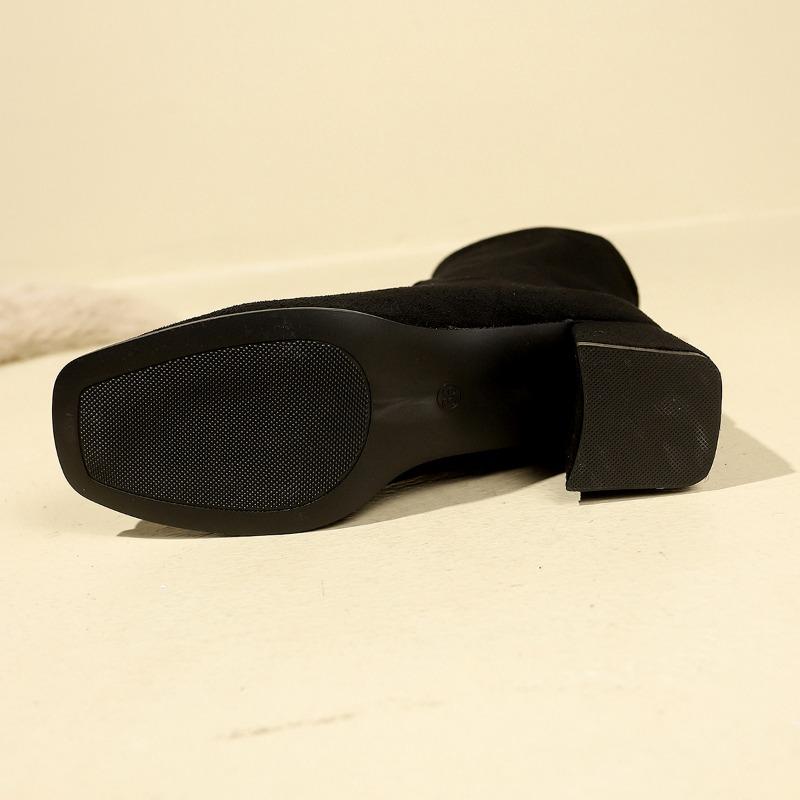 Módní ležérní boty pro ženy Robustní lehké dámské kotníkové boty Módní hranatá špička Ponožkové boty Pletené Podzim Zima Platformové boty