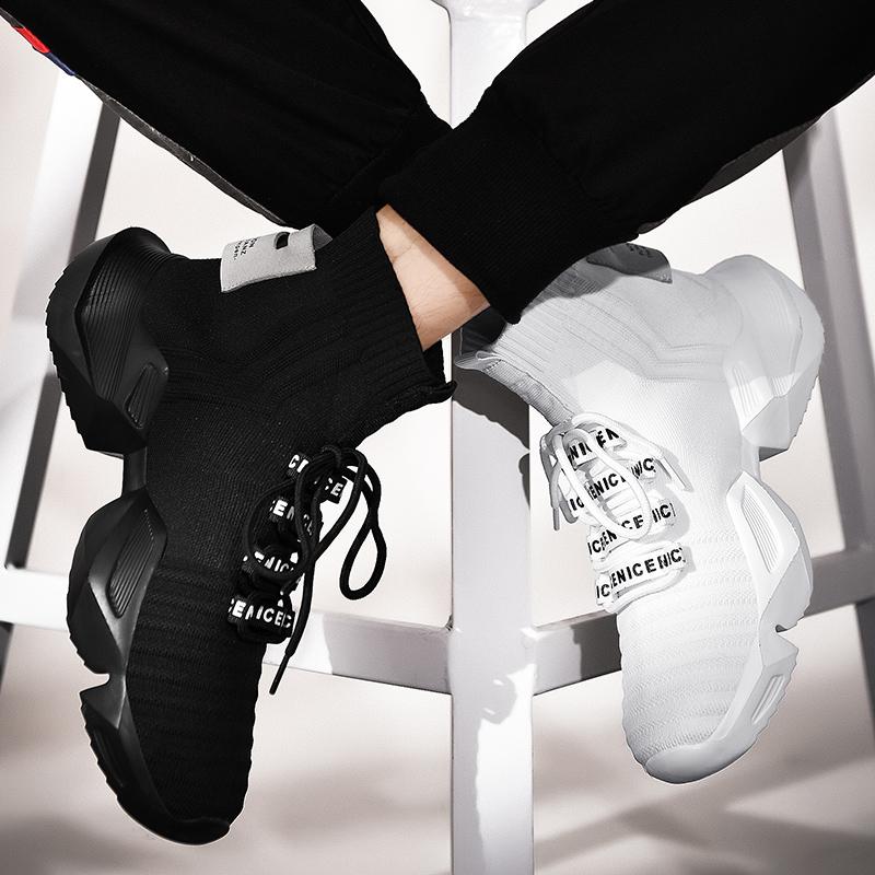 Stivali Uomo 2024 Tomaia in Maglia Traspirante Scarpe Sportive Calzini Sneakers Scarpe Uomo High Top Scarpe da Corsa