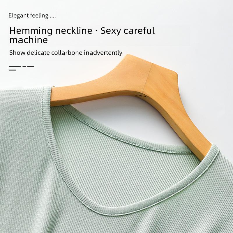 2025 Slim V-Neck Ribbed Long-Sleeve Top - Versatile Solid Color for Women's Layering