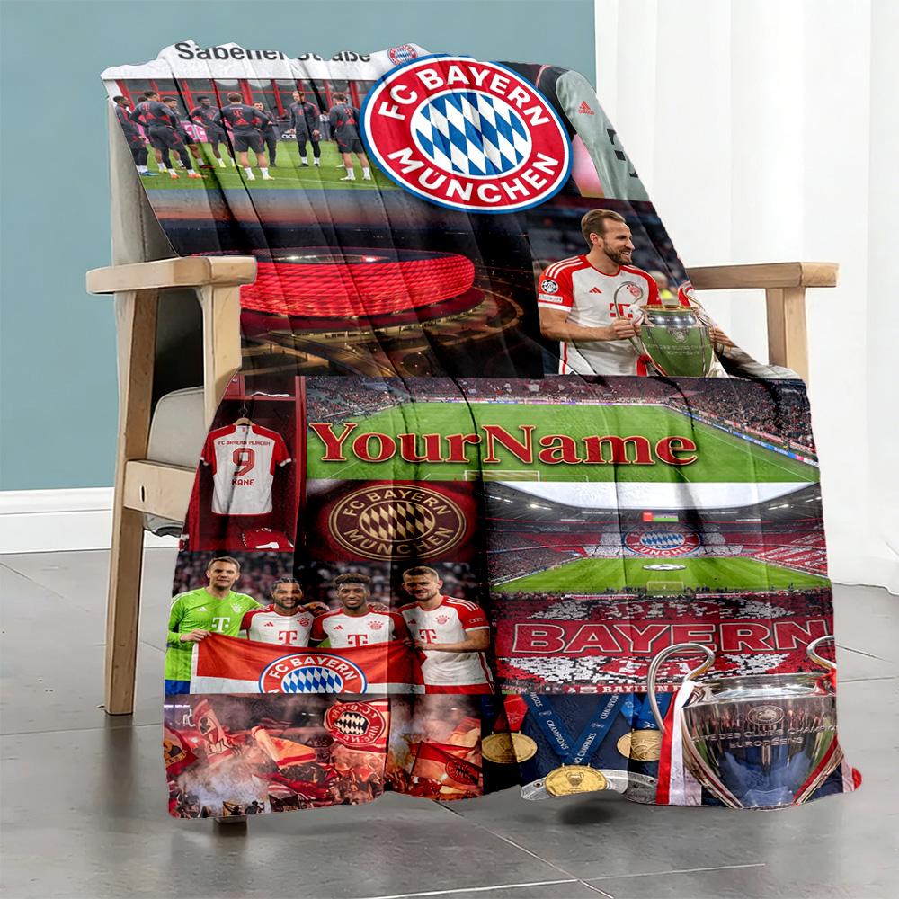 Fc Bayern München 23 Customize Text Blanket Throw Customizable Blanket Soft Warm Cozy Versatile for Chair Nap Seaside Picnics for All Occasions