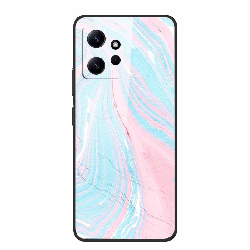 Marble For Redmi Note 12 4G Glass Case Tempered Back Cover Hard Cases For Xiaomi Redmi Note12 4G Protective Shell Colorful Capa