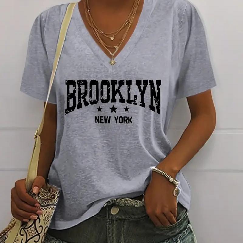 

Модні ретро-розписи, блузки, футболки з V-подібним вирізом і короткими рукавами, повсякденні 7XL сірий