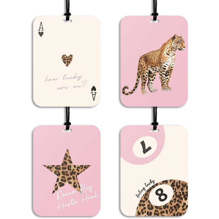 4Pcs Funny Cat Car Air Freshener Hanging Car Accessories Gifts for Women Men Cat Lovers Cute Air Freshener for Interior Car Mirror Home Wardrobe