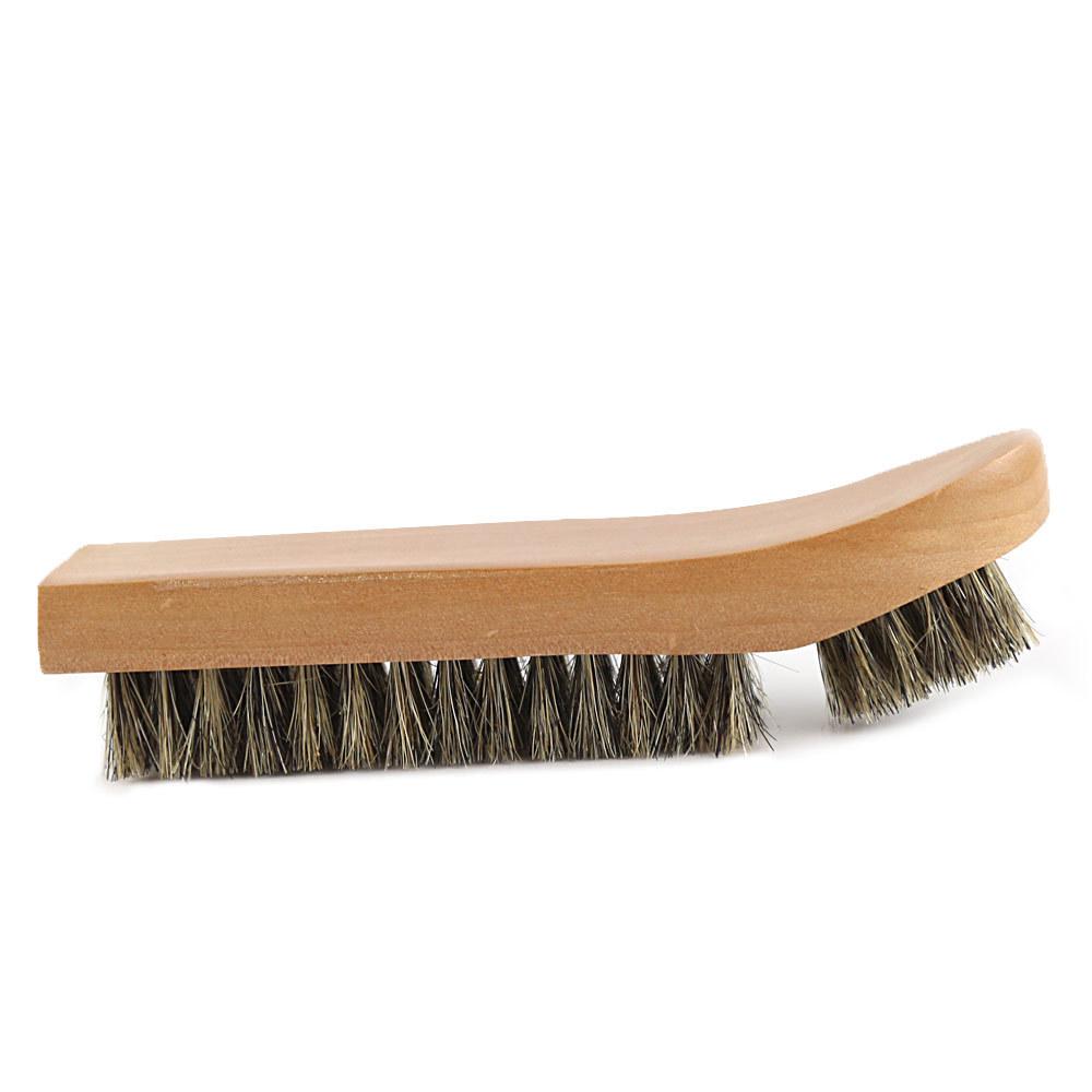 

Hog Bristle Shoe Brush - Suede Leather Cleaning & Dust Removal Tool One Size