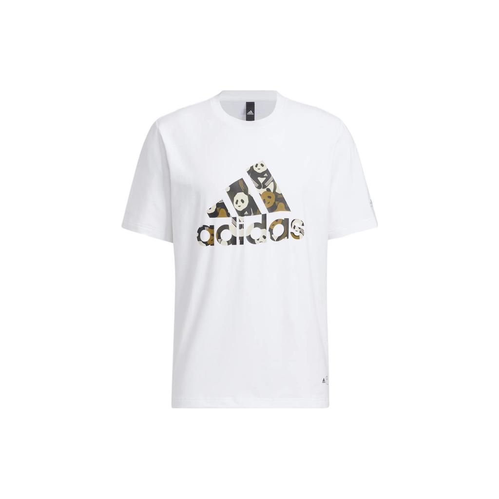 Adidas Solid Color Logo Sport Casual Short Sleeve T-Shirt Unisex Tops White HS4394