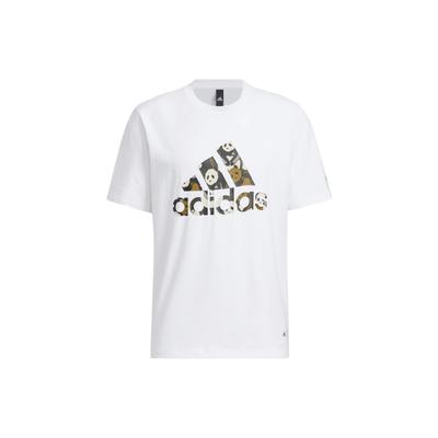 adidas Einfarbiges Logo Sport Casual Kurzarm T-Shirt Unisex Tops Weiß HS4394