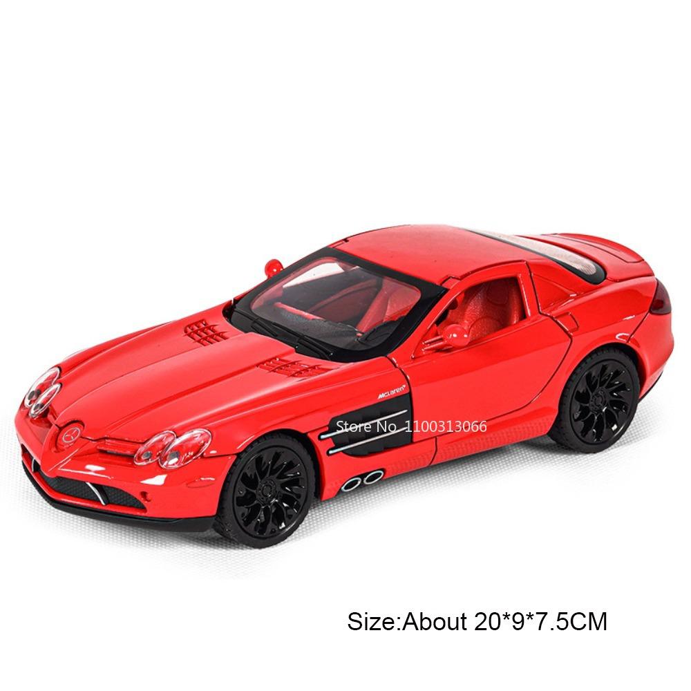 1:24 SLR Miniature Models Cars Toys Alloy Diecasting Doors Opened Vehicles with Light Music Supercar for Boys Birthday Gifts