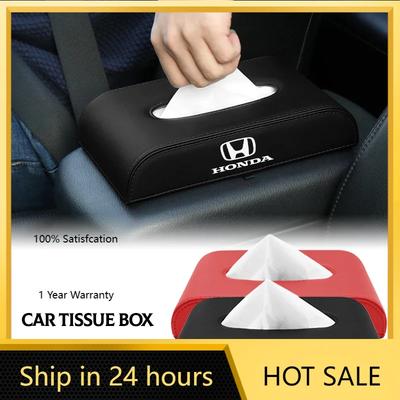 2025 Hot 1pcs Car Tissue Box Holder Armrest Box Storage Case Auto Accessories For Honda Civic Mugen Accord Odyssey JAZZ CRV Fit