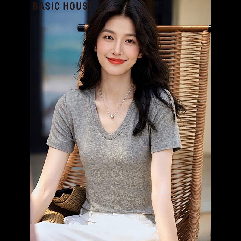 Basic House Women s Tencel Blend Short Sleeve Tee L