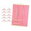 Pink Doll Wardrobe Storage Cabinet Scenery Play House Furniture with 10 Clothes Hangers Accessories