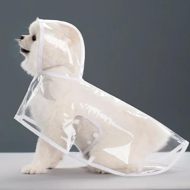 

New Raincoat Pet Transparent Outgoing Raincoat Thickened Windproof and Waterproof Large,Medium,and Small Dog Clothes Plastic F XS（old） белый