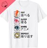 Unisexga Baka Otaku Anime Japanese Eat Sleep Anime Repeat Tshirt Unisex And Unisex Short Sleeves Cotton Summer Tops Camisas