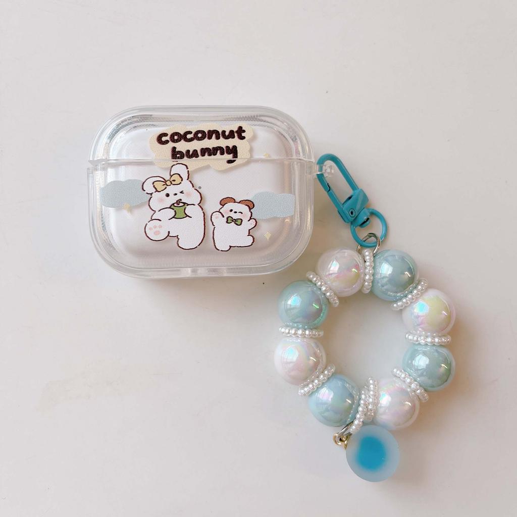 Ins Kokosnuss Hase Weiches Silikon Armband Drahtlose Bluetooth Hasenohren Kopfhörerhülle Für Apple Airpods 1 2 Pro 2. 3 Ladebox