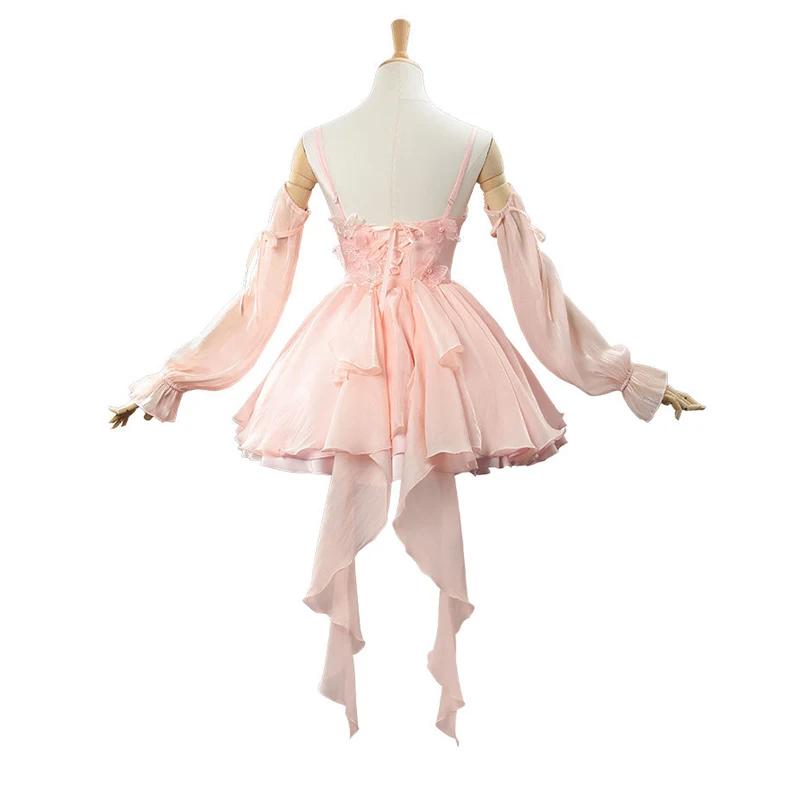 Hunter Girl Cosplay Game Love And Deepspace Adult Women Dress Uniform Costume Pink Sleeves Dress Accessories Set Suit Outfits