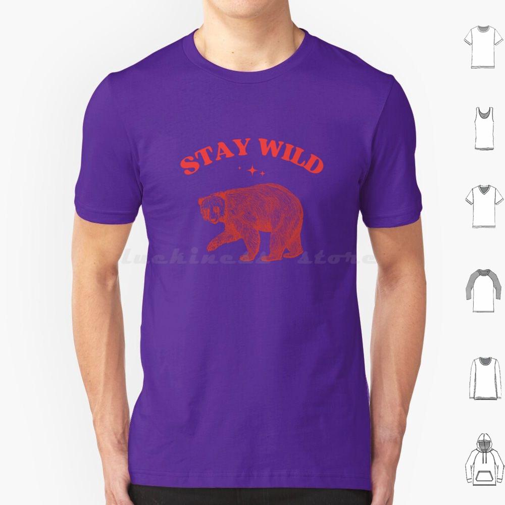 Stay Wild Womens Tee  Womens Cute Animals  Funny Animals  Weird Cute Tee T Shirt 6xl Cotton Cool Tee Funny Humorous Humor
