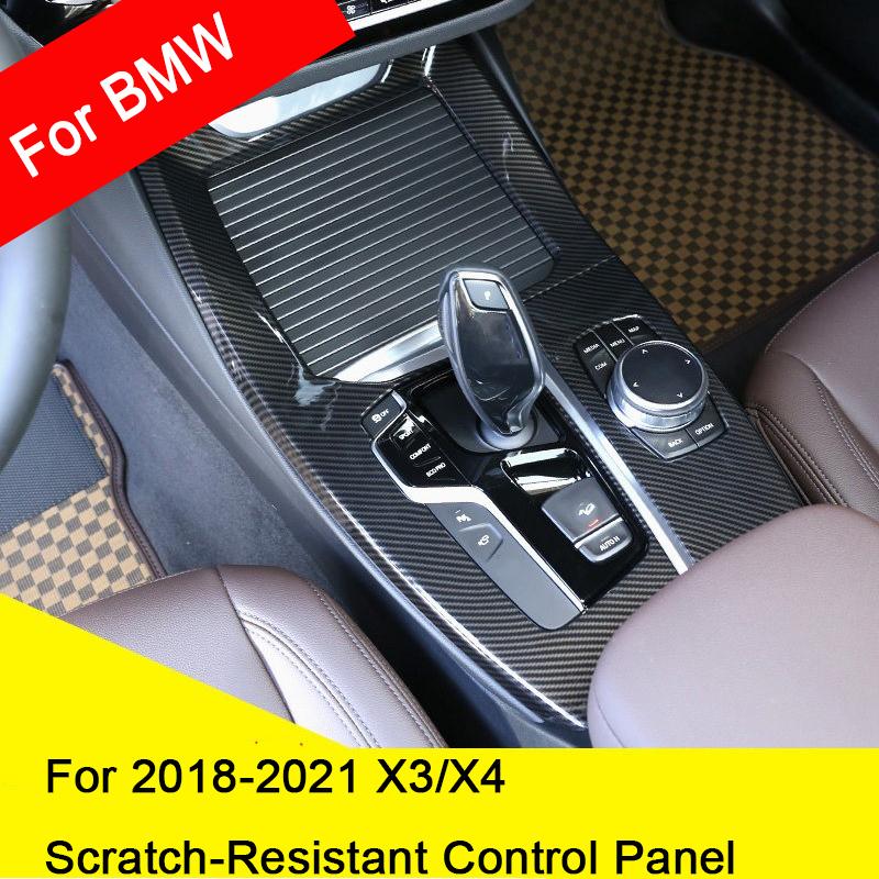 For BMW X3 X4 G01 G02 2018-2024 Carbon Fiber Center Console Panel Cover Gear Shift Frame Replacement Durable Trim Car Accessorie