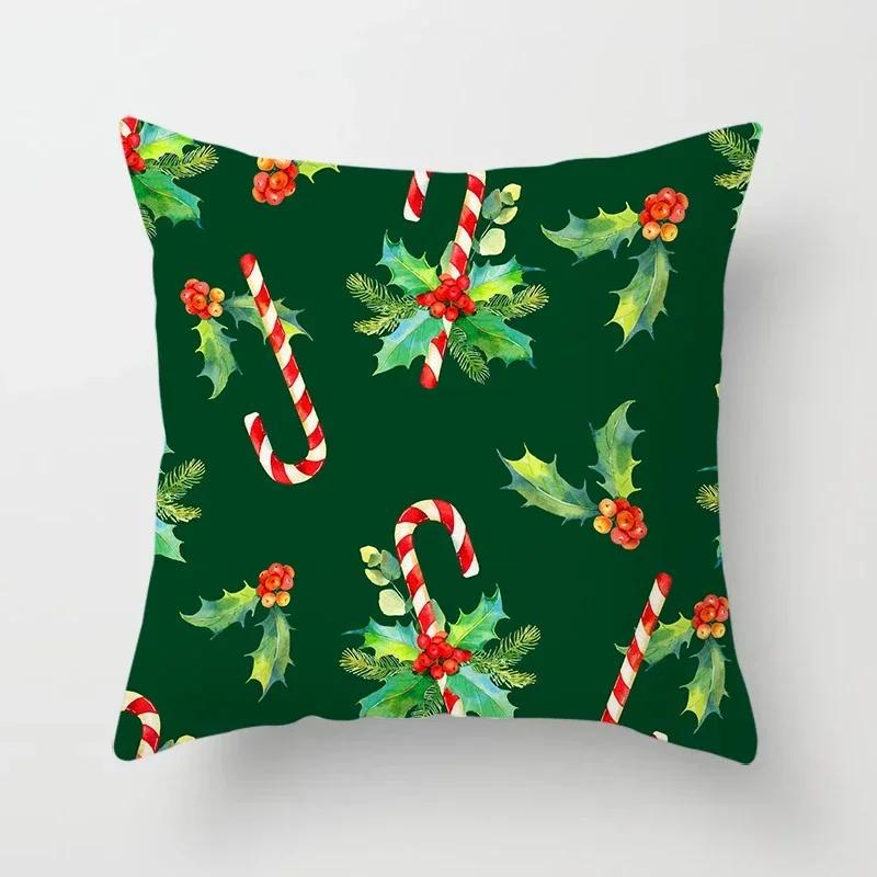 Christmas Cushion Covers Christmas Candy Print Pillow Cases Hotel Party Decoration Pillow Cases Christmas Decorations