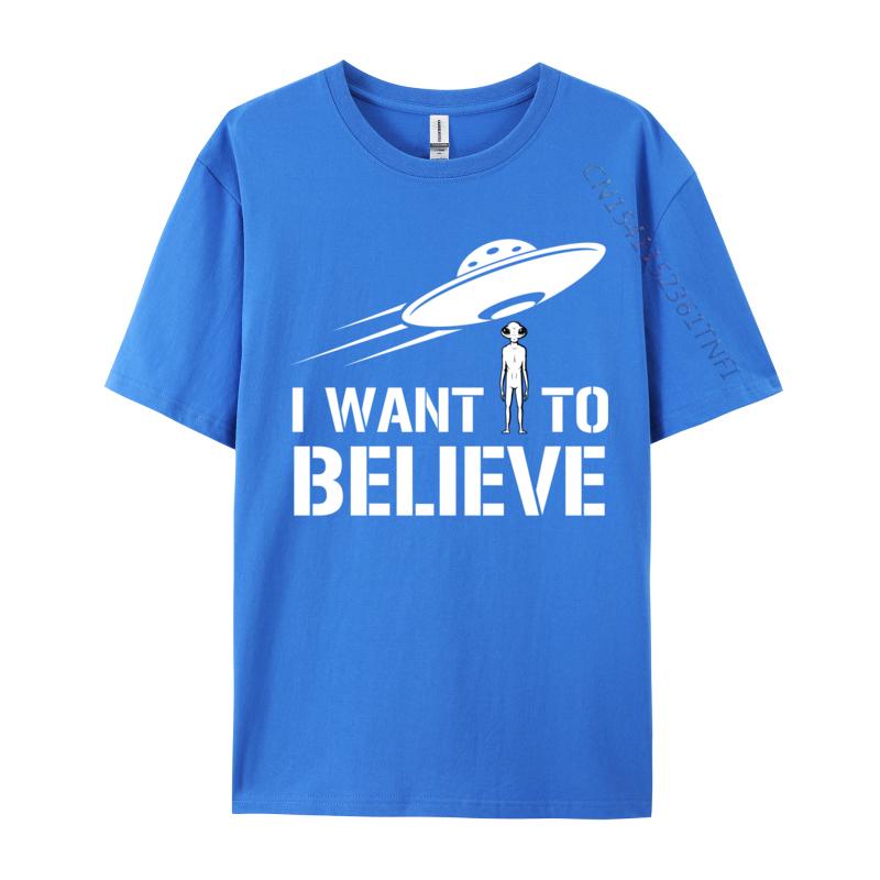 I Want To Believe Alien Ufo Roswell Extraterrestrial Ufos Casual Mens Fitted Casual Tops Shirts Cotton Top T-Shirts Casual