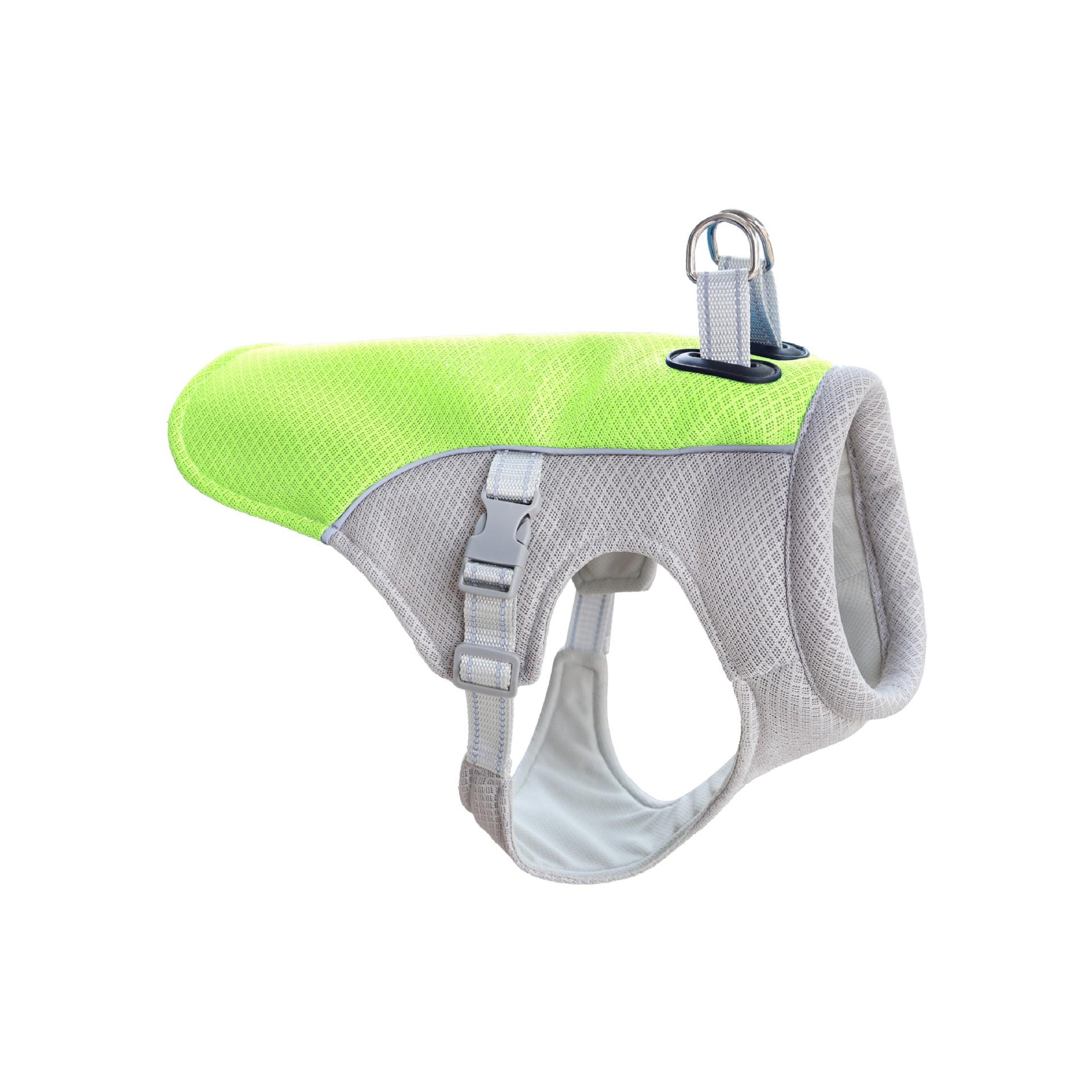 Gilet de refroidissement pour chien d'été Résistant à la chaleur Vêtements frais pour chiens Respirant Protection solaire Vêtements pour chiens petits et grands Marche extérieure (Fluorescent Green,S-1-4kg) verte fluorescente