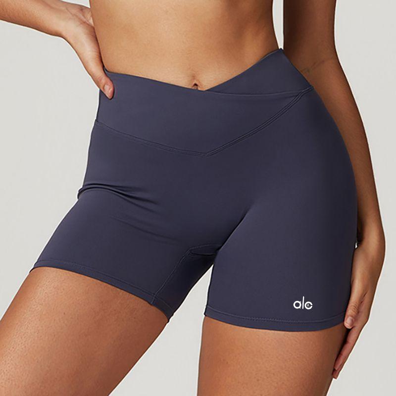 

Aloneadv Yoga Shorts Women Summer High Waist Fitness Pants Running Buttock Lifting Tight Three Points Nude Feel Sports Casual Pants Blue Gray L