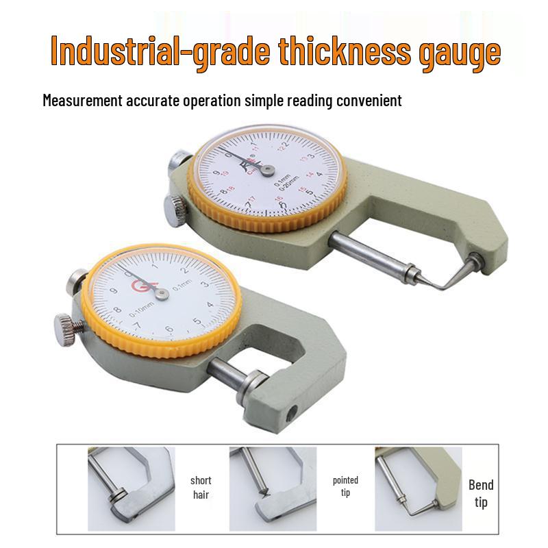 High Precision Thickness Gauge for 10-20mm Steel Pipes with Flat Tip Elbow, Accurate To Thousandth.