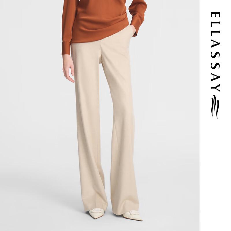 

ELLASSAY Женские брюки от костюма прямого кроя с высокой посадкой из смеси мериносовой шерсти M