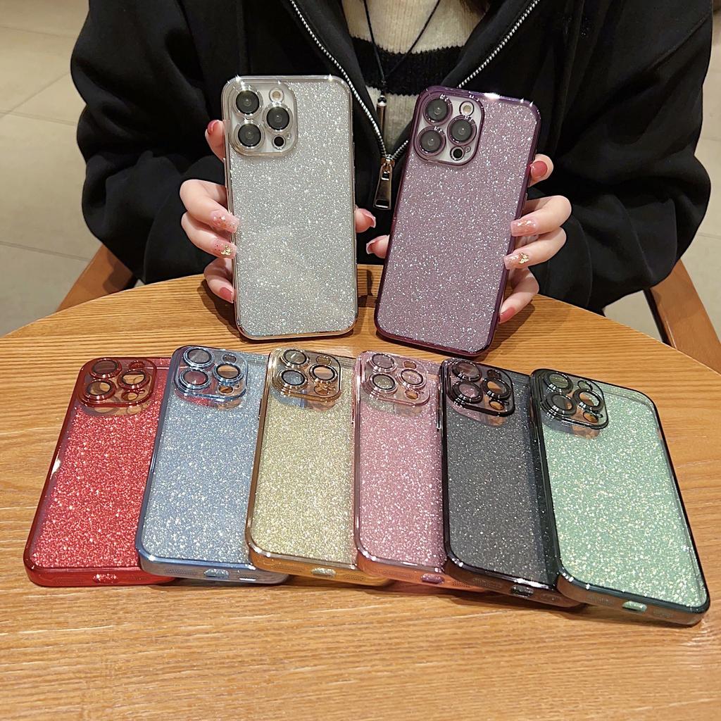 Applicable To IPhone 16 Mobile Phone Case Apple 14/15 Electroplating Full-inclusive 13promax Anti-fall Flash Powder Protective Case Ins
