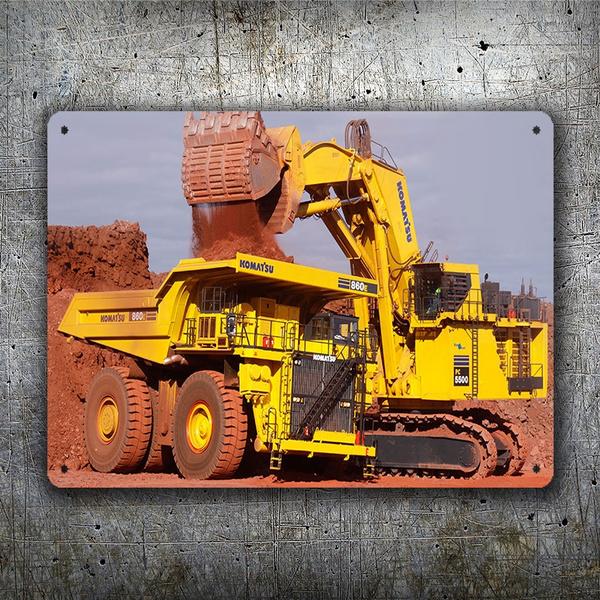 

Komatsu Потертый шик Металлическая табличка Винтаж Гараж Домашний декор Ретро Постер Жестяные таблички Гостиная Ферма Настенный декоративный 20x30cm