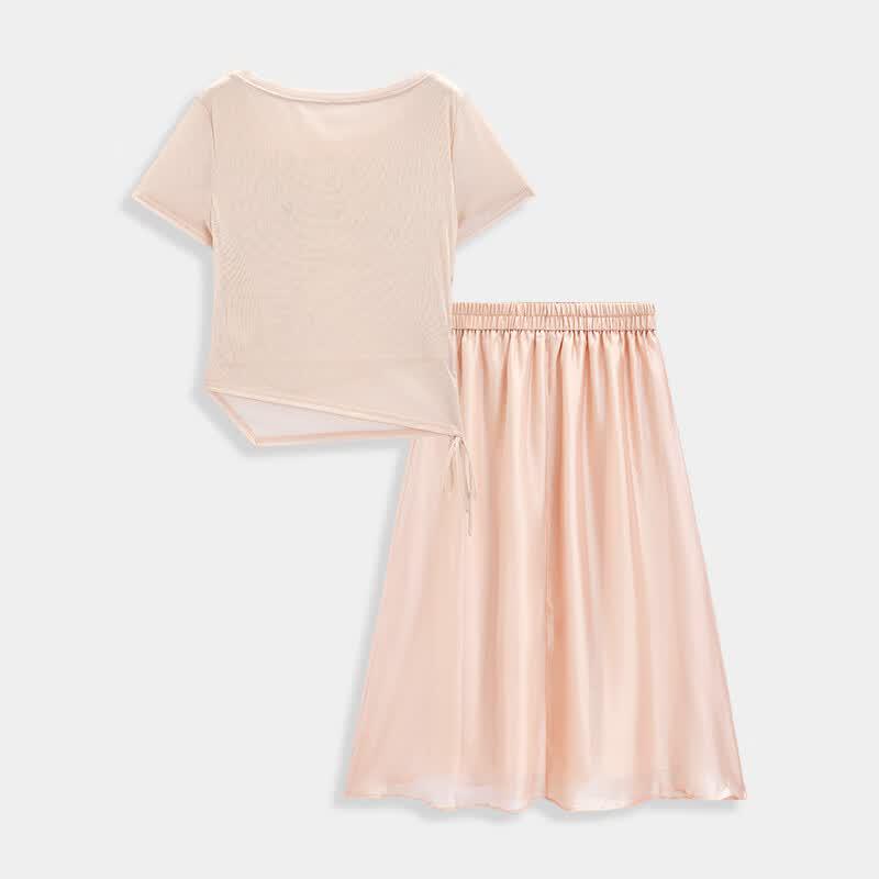 IEFIEF Plus Size Summer Two-Piece Long Dress Set