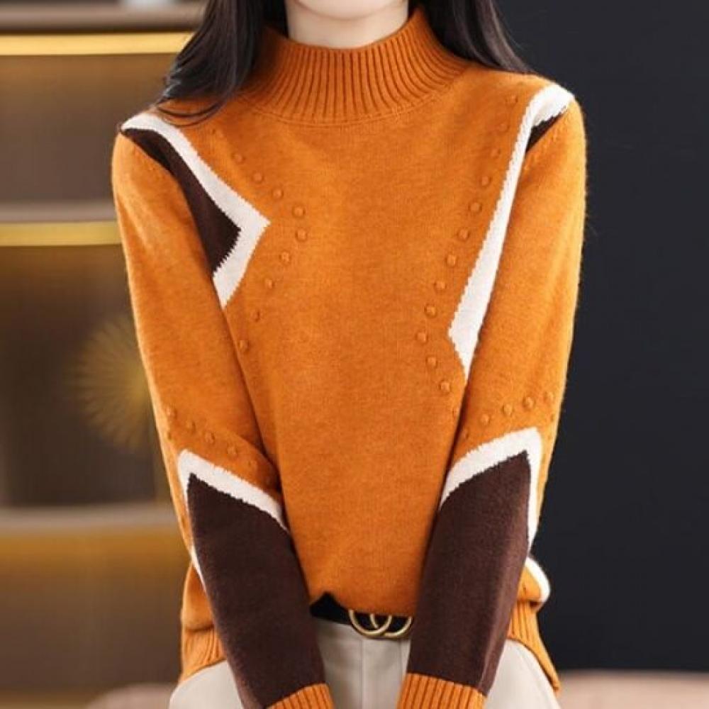 Navava Men VinTage Color DeTail KniT T shirT High Neck Long Sleeve Nk2545