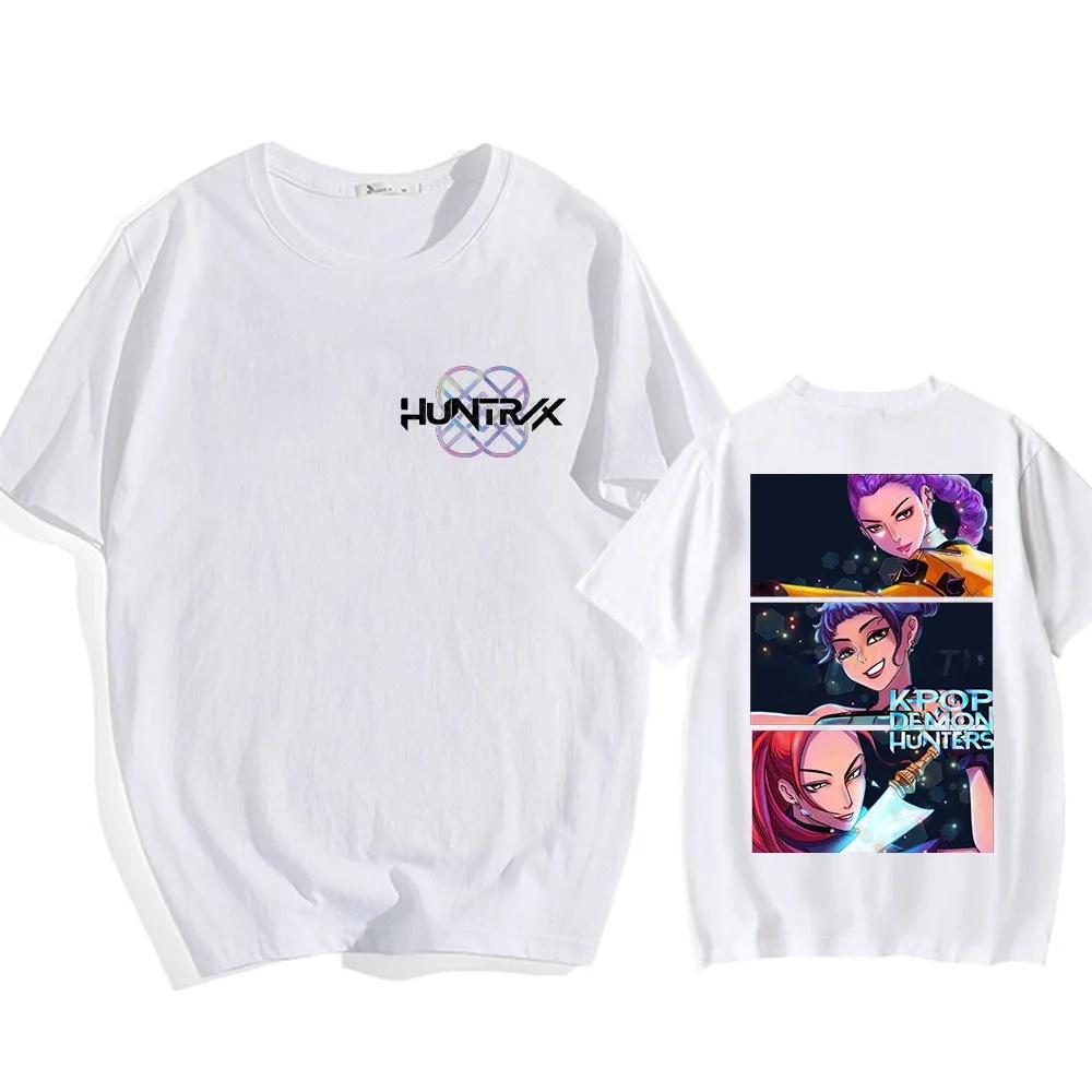 Loose Crew Neck Short Sleeve T-Shirt K Pop Demon Hunters Hunter Group Print Base Layer Top