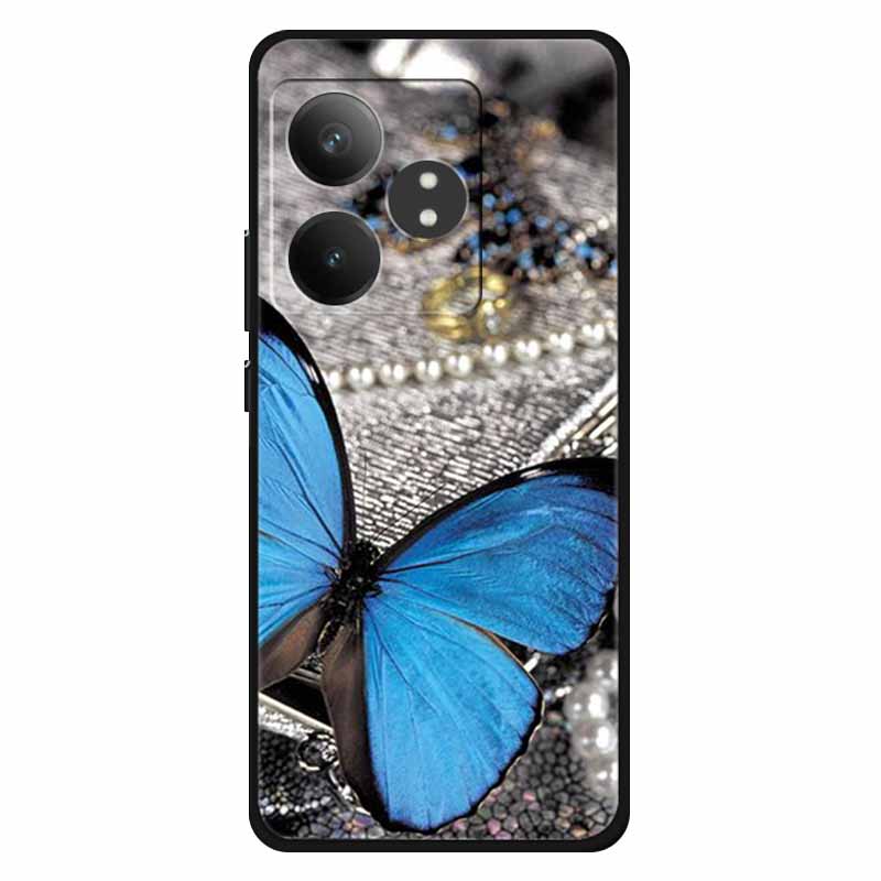 For Realme GT 6T Case Soft Feeling Silicone Luxury Phone Covers For Realme GT 6 GT6 Cases TPU Painted Marble Beautiful GT6t Wolf