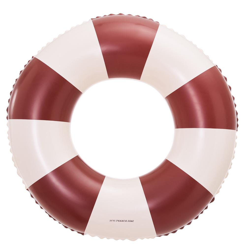Anello gonfiabile da nuoto rétro a righe ispessito per bambini Xiao Lü - Design Oliva e Fiore di Ciliegio