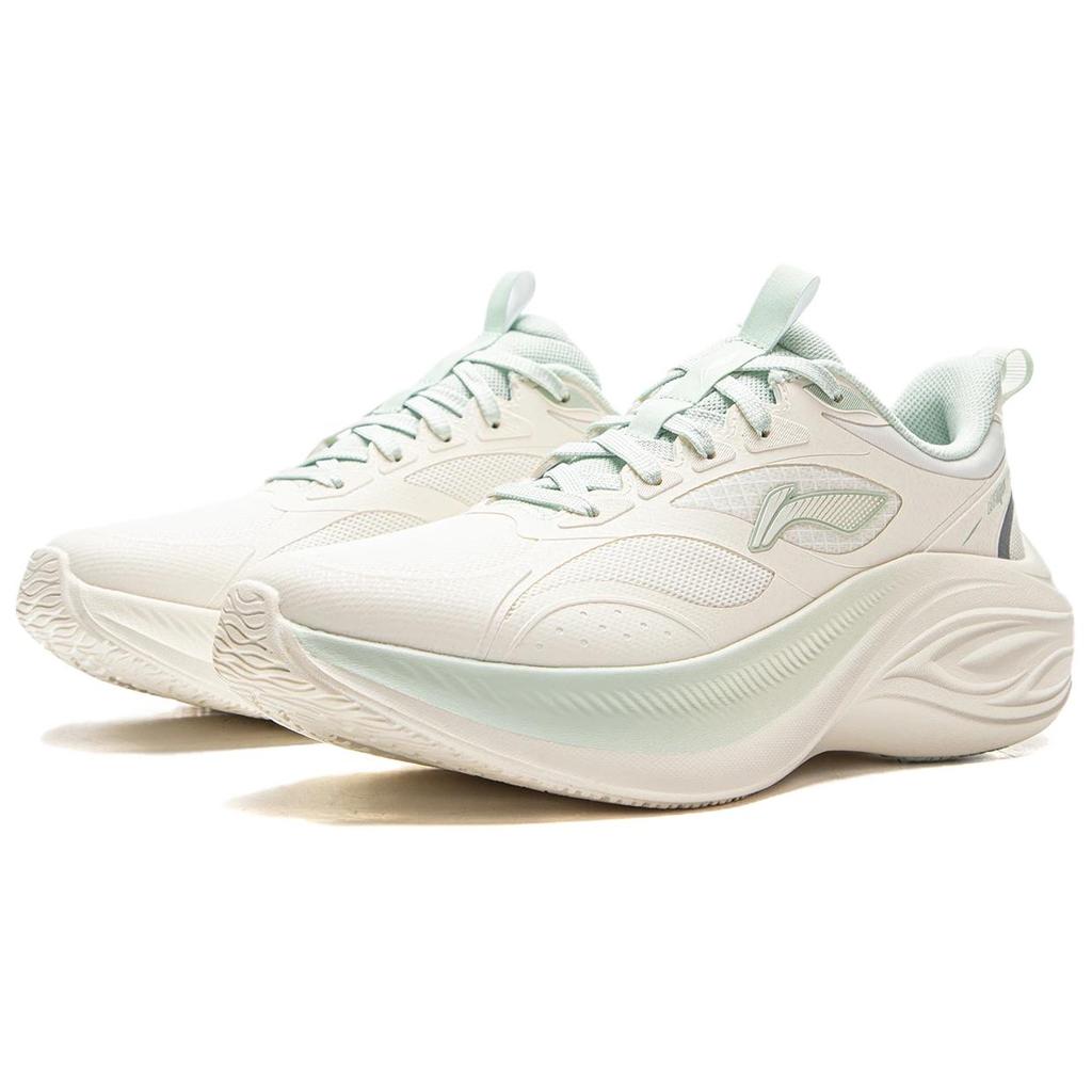 New LiNing Ride Waves V2 Slip Resistant Cushioning Abrasion Resistant Lightweight Low Top Running Shoes Women's Mist White ARSV104-3