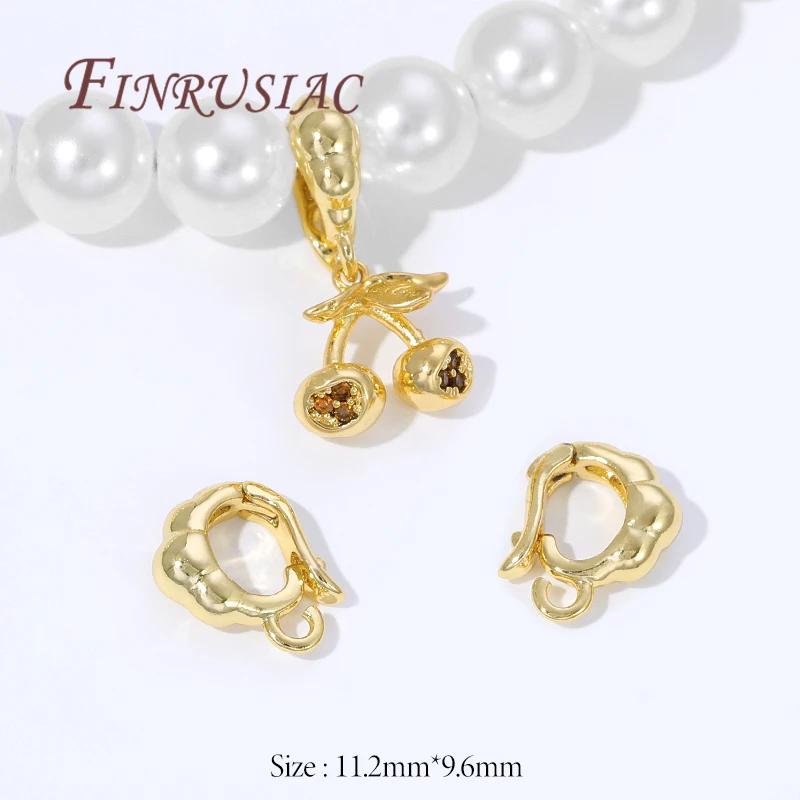 18K Gold Plated Bails For Pendant,Hinged Necklace Enhancer,Necklace Bail,Charms Clasps Connector For Jewelry Making Accessories