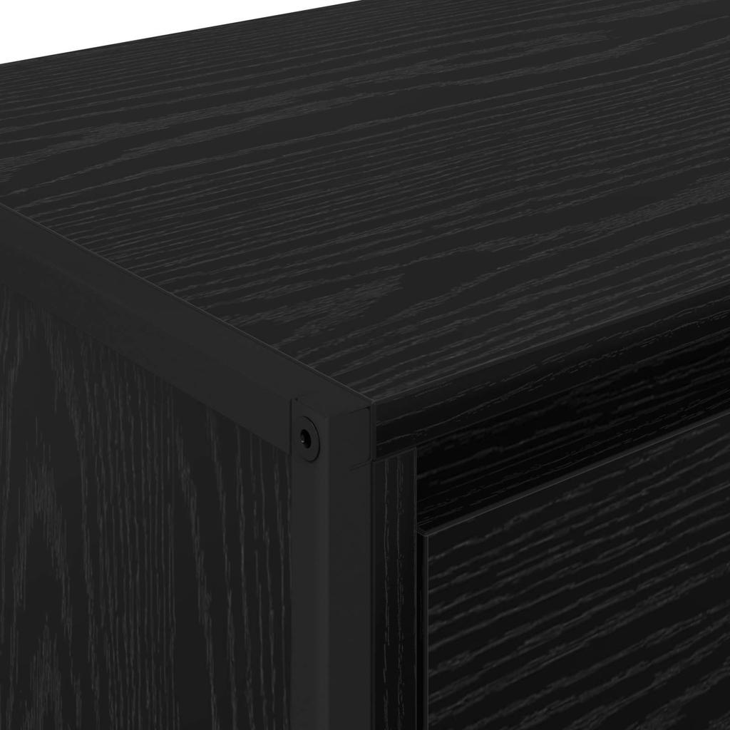 Nightstand Set of 2 Black Oak Effect 39.5 x 30 x 50 cm