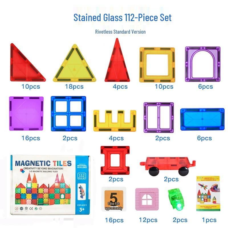 Colorful Magnetic Building Blocks for Kids – Strong, Translucent, Educational Toys