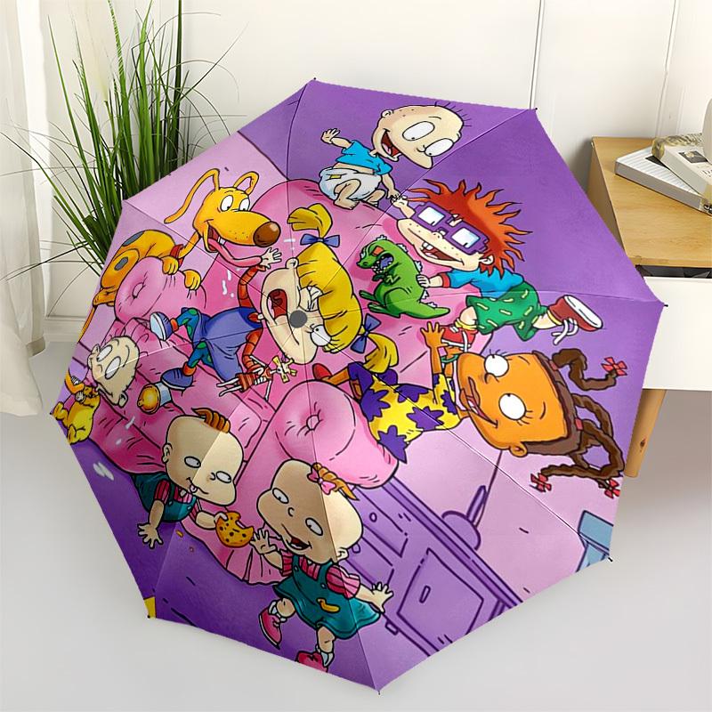 

RugratsAnimation Themed Automatic Opening and Closing Umbrella, Compact Travel Umbrella, Lightweight and Portable, Suitable for Beach Commut