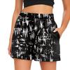 Ladies Casual Fashion High Waist Floral Elasticated Waist Shorts
