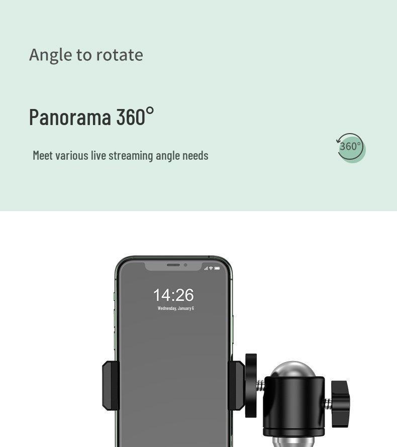 Live Stream Selfie Stick Tripod with Fill Light & Phone Holder