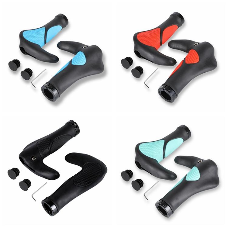 Ergonomic Bicycle Grips Handlebar TPR Non-Slip MTB Grips Mountain Bike Cycling Hand Rest Shock Absorption Bar End