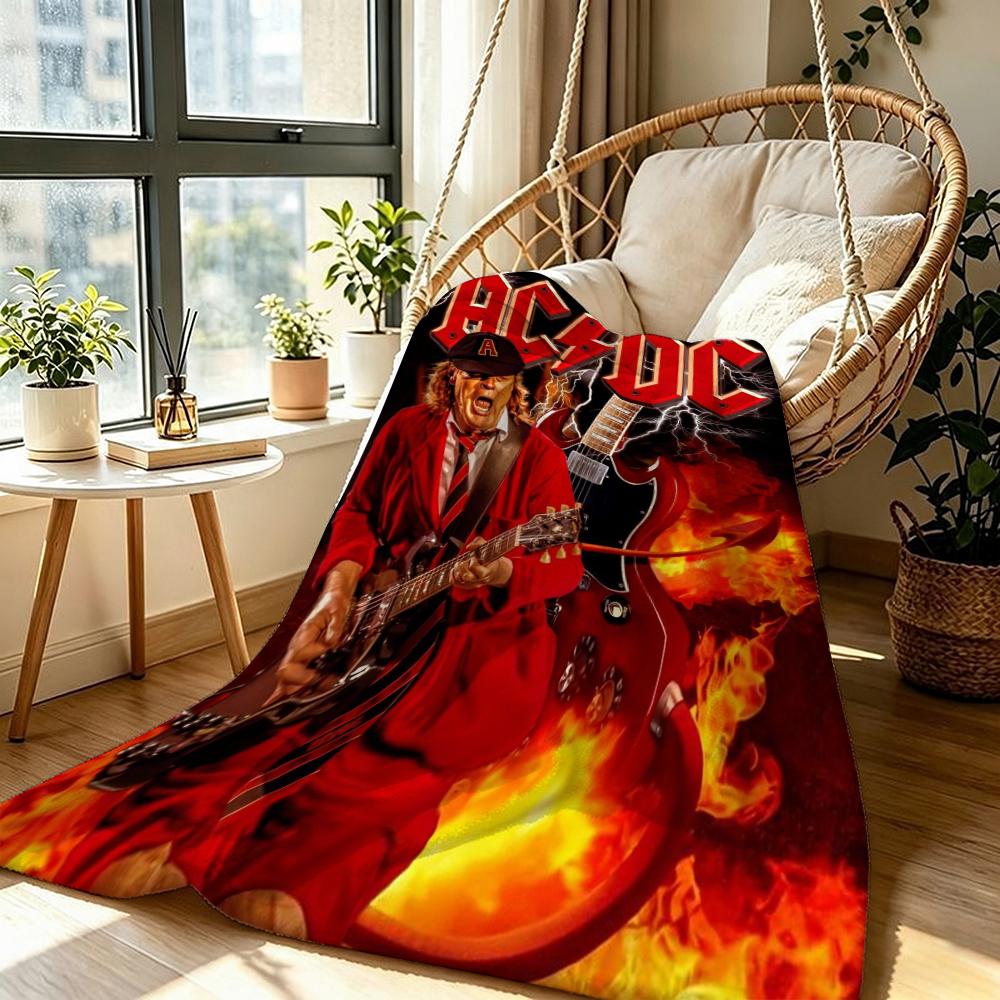 Angus Young Rock Guitar Blanket Camping Trip Soft And Comfortable Office Rest Blanket Bedroom Outdoor Plush Blanket